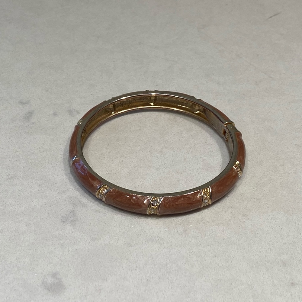 Tan Enameled Bangle Bracelet